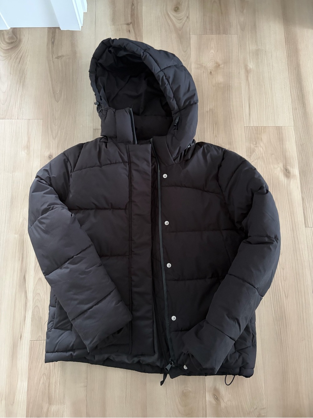 Ardene Men's Black Hooded Puffer Coat